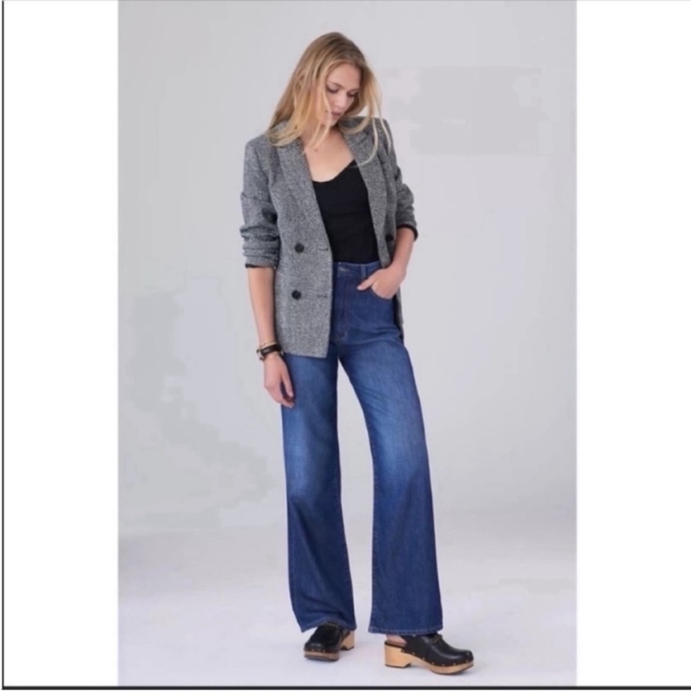 Anthropologie Pilcro Annie Wide Leg Jeans 29 Tall Blue High Rise Organic Cotton - Picture 6 of 8